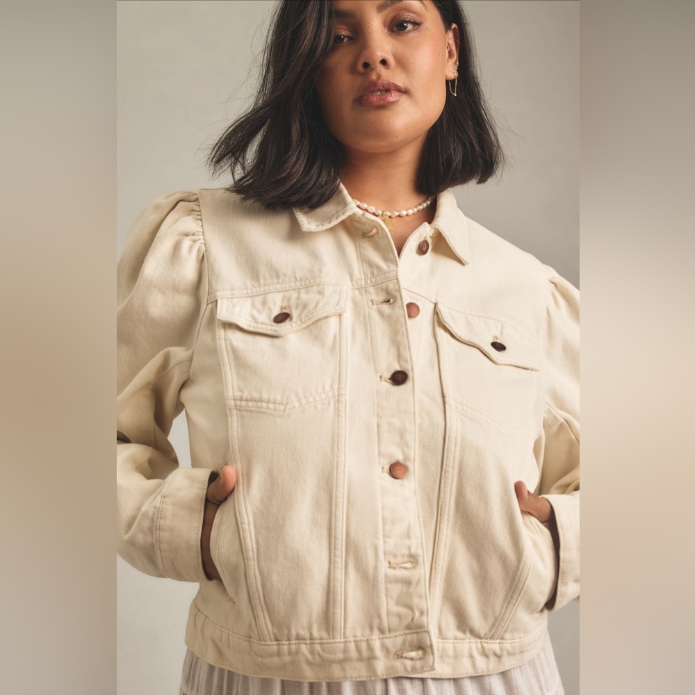 Anthropologie Pilcro Puff Sleeve Denim Jacket